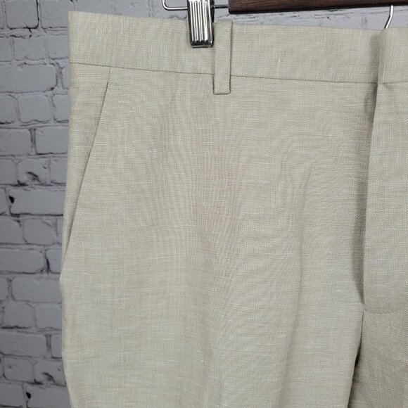 NWT Perry Ellis Beige Linen Blend Regular Fit Lightweight Straight Pants 36x32 - Picture 9 of 15